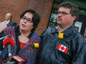 Jennifer Neville-Lake and her husband Edward outside Newmarket courts on Thursday, Nov. 12, 2015. (DAVE THOMAS/Toronto Sun)