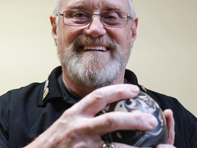 Glen McGhie was recently inducted into the Ontario 5 Pin Bowlers’ Association hall of fame, where he received a commemorative ring. (Julia McKay/The Whig-Standard)