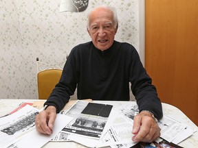 Max Labovitch, the last remaining member of the 1943-44 New York Rangers, is pictured in his West Kildonan home on Thursday. Labovitch can’t believe the Rangers expect him to pay for a ticket to see his old team take on the Jets in Winnipeg next month. Kevin King/Winnipeg Sun/Postmedia Network