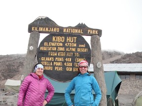 Lisanne Lewis and Carmelle Boston at Kilimanjaro National Park.