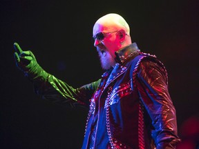 Judas Priest lead singer Rob Halford performs at the Air Canada Centre in Toronto on Thursday, Nov. 12, 2015. (ERNEST DOROSZUK/Toronto Sun)