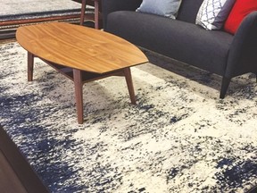 The Alaska rug, with its combination of cream and blue, embodies the feel of modern art and was instantly a contender.
