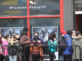 Justin Bieber fans attend the opening of Purpose Pop Up store in Toronto. (Veronica Henri/Toronto Sun/Postmedia Network)
