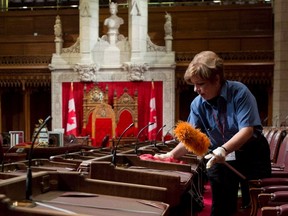 The Senate chamber is prepared for the resumption of the session on Parliament Hill September 12, 2014, in Ottawa. Prime Minister Justin Trudeau has yet to reach out to top senators to let them know what's next for the upper chamber, specifically whether there will a government leader there to oversee the Liberal legislative agenda. THE CANADIAN PRESS/Adrian Wyld