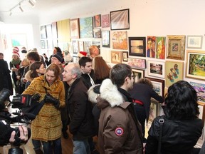 The Galerie du Nouvel-Ontario is full to capacity for an earlier Nouveau Louvre exhibit. The Nouveau Louvre is part of the Downtown Sudbury Art Crawl, which takes place Dec. 2 at more than 25 downtown venues. (JOHN LAPPA/SUDBURY STAR file photo)