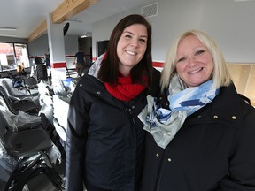 Vice-president Adria Mielke (left) and past president Jackie Hanna at the Windsor Community Centre. The rebuilt centre is expected to re-open in early December after its closure due to a fire in August 2014. (Kevin King/Winnipeg Sun/Postmedia Network)