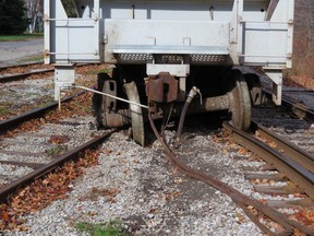Two cars carrying salt on the Goderich-Exeter Railway were derailed on Nov. 5. There were no injuries and the cars were put back within eight hours. (Contributed photo)