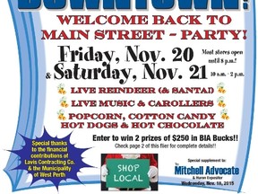 Get yourself in the holiday spirit by participating in the Mitchell downtown street party this Friday, Nov. 20 and Saturday, Nov. 21.
