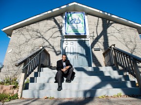 Kenzu Abdella, President of the Kawartha Muslim Religious Association poses for a photograph at the mosque Masjid Al-Salaam in Peterborough, Ont., on November, 16, 2014. The Mosque was recently broken into and set on fire on purpose causing major damage inside. (THE CANADIAN PRESS/Nathan Denette)