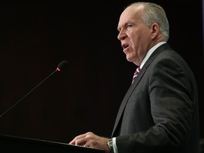 CIA Director John Brennan answers questions after delivering remarks at the Center for Strategic and International Studies November 16, 2015 in Washington, DC. (Win McNamee/Getty Images/AFP)