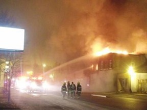 File photo
A suspected arson fire caused an estimated $1.8 million damage to two buildings on Tudhope Street in Espanola on March 19, 2012.