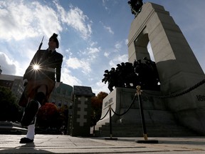 National War Memorial in Ottawa Ontario Thursday Oct 15, 2015. A series of shootings occurred on October 22, 2014, at Parliament Hill in Ottawa. At the Canadian National War Memorial, Michael Zehaf-Bibeau fatally shot Corporal Nathan Cirillo, a Canadian soldier on ceremonial sentry duty.  Tony Caldwell/Ottawa Sun/Postmedia Network