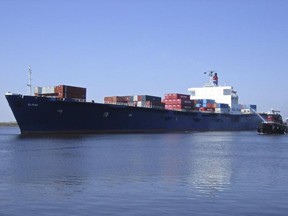 This handout file photo provided by TOTE Maritime shows the container ship El Faro. (AFP PHOTO/HANDOUT/TOTE MARITIME)