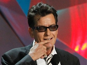 Charlie Sheen introduces the instant cult classic film "Project X" at the 2012 MTV Movie Awards in Los Angeles, in this file photo taken June 3, 2012. (REUTERS/Mario Anzuoni/Files)