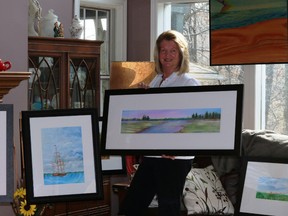 Artist Shirley Hokke displays painting that will be part of the Welcome Back to Otterville studio tour this Saturday and Sunday. Submitted photo