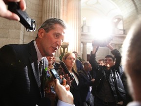 Opposition Leader Brian Pallister speaks to media. (THE CANADIAN PRESS/John Woods file photo)