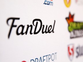 A FanDuel logo is displayed on a board inside of the DFS Players Conference in New York November 13, 2015. (REUTERS/Lucas Jackson)