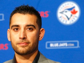 Blue Jays pitcher Marco Estrada meets the media Tuesday November 17, 2015 in Toronto. (Michael Peake/Toronto Sun/Postmedia Network)