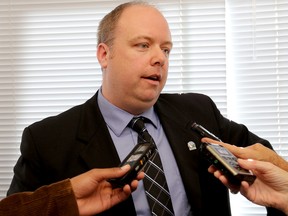 Emily Mountney-Lessard/The Intelligencer
City of Belleville councillor Paul Carr speaks to members of the media following the second of two operational budget talk days at city hall on Tuesday.