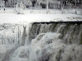 The U.S. side of the Niagara Falls is pictured in Ontario, January 8, 2014. (REUTERS/Aaron Harris)