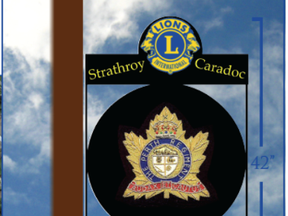 Example of the design to be used for Memorial Way's banners. Photo taken from the Strathroy-Caradoc Lions Club website.