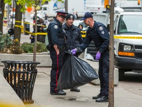 Police at the scene where a heart was reportedly found at Ryerson University in Toronto on Wednesday November 18, 2015. (Ernest Doroszuk/Toronto Sun)