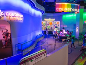 This undated image released by Disney shows the new Colortopia interactive exhibit at Epcot Center at Walt Disney World in Lake Buena Vista, Fla. (Disney via AP)
