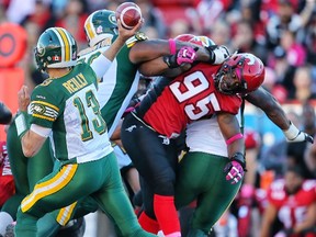 The Eskimos and Stampeders amassed a total of seven TDs in the three-game season series. (Al Charest, Postmedia Network)