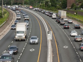 The province imposed HOV lanes on many highways, including the Gardiner Expressway (pictured), during he Pan Am Games. (ERNEST DOROSZUK, Toronto Sun)