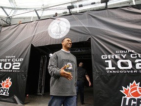 Hamilton Tiger-Cats defensive coordinator Orlondo Steinauer walks out of the tunnel for the East Division Champions Walkthrough held at BC Place in Vancouver, B.C., on Saturday, Nov. 29, 2014. (Ian Kucerak/Edmonton Sun/ QMI Agency)