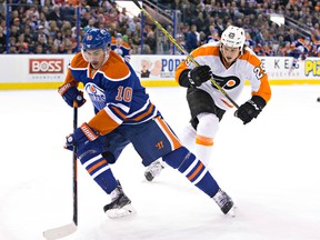 Nail Yakupov found himself on the third line with Matt Hendricks and Mark Letestu on Wednesday. (The Canadian Press)