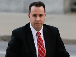 Former Subway pitchman Jared Fogle arrives at the federal courthouse in Indianapolis, Thursday, Nov. 19, 2015. (AP Photo/Michael Conroy)