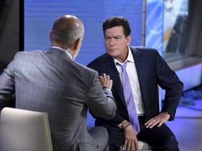 Charlie Sheen listens during an interview with host Matt Lauer on the set of NBC's "Today" show in Manhattan, New York, November 17, 2015. The former "Two and A Half Men" star said on Tuesday he is HIV positive. REUTERS/Peter Kramer/NBC