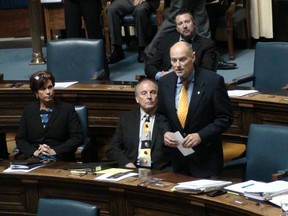 Drew Caldwell apologized in the legislature Thursday for using the word "fascist" to describe a Tory MLA. (TOM BRODBECK/WINNIPEG SUN PHOTO)