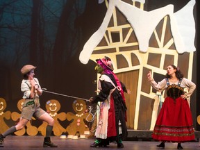 Hansel, performed by Jillian Law, and Gretel, performed by Daniela Agostino, don?t know much about the witch (Cesar Aguilar) but what they know isn?t good in the opera by UWOpera at the Paul Davenport Theatre at Western. (MIKE HENSEN, The London Free Press)