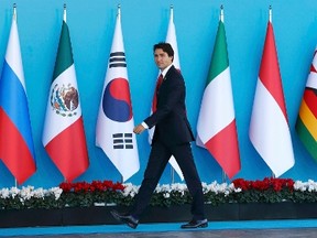 Canada's Prime Minister Justin Trudeau arrives for a welcoming ceremony during the Group of 20 (G20) leaders summit in the Mediterranean resort city of Antalya, Turkey, November 15, 2015. REUTERS/Murad Sezer