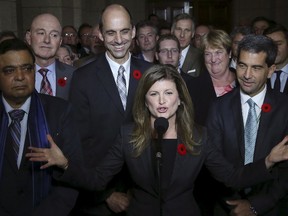 Conservative Member of Parliament Rona Ambrose speaks after being chosen as Conservative interim leader on Parliament Hill in Ottawa, Canada, November 5, 2015. REUTERS/Chris Wattie