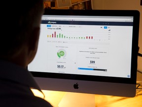 Real-time data showing in-home energy consumption is seen on the Bidgely customer interface at a home in London. (CRAIG GLOVER, The London Free Press)