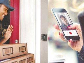 The August Home Access Kit comes with a doorbell cam, a smart lock and a smart keypad, and can be controlled with a smart phone app.