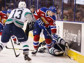 Anatoli Elizarov, shown here in action against Seattle earlier this month, left Saturday's game in Prince George with an uppper body injury. (Ian Kucerak, Edmonton Sun)