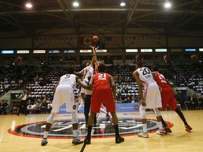 Raptors 905 and the Maine Red Claws tip off at the Hershey Centre last night. The Raptors D-League team has four Canadians on its roster, including 7-foot-6 Sim Bhullar. (Stan Behal/Toronto Sun)