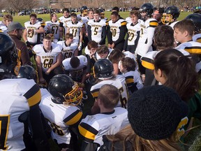 The last post-game meeting of the 2015 season for the Glendale HS Gemini football team.