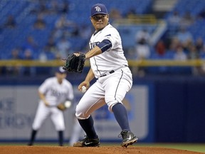 Erasmo Ramirez of the Tampa Bay Rays.  (Brian Blanco/AFP)