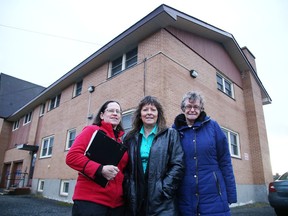 Faye Moffatt, Jeanette Rainville and Virginia Langis in front of the rectory which will house a refugee family in Capreol. Gino Donato/Sudbury Star/Postmedia Network