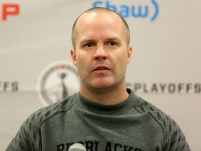 Ottawa RedBlacks head coach Rick Campbell speaks at a press conference at TD Place on Saturday, Nov. 21, 2015. (Chris Hofley/Ottawa Sun)