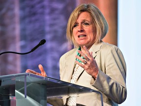 Alberta Premier Rachel Notley speaks during the Alberta Association of Municipal Districts and Counties (AAMDC) conference at the Shaw Conference Centre in Edmonton on Nov. 19, 2015. (Codie McLachlan/Postmedia Network)