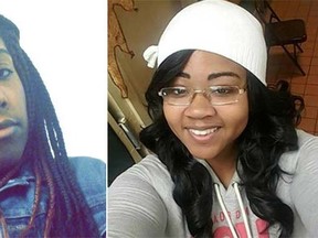 Angelikque Sutton, left, was eight-and-a-half months pregnant when she was attacked on Friday.  Ashleigh Wade, right is accused of stabbing Sutton to death and attempting to cut her unborn child. (Facebook photos)