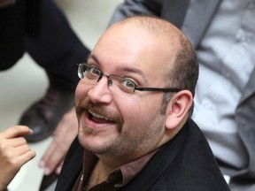 In this April 11, 2013 file photo, Jason Rezaian, an Iranian-American correspondent for the Washington Post, smiles as he attends a presidential campaign of President Hassan Rouhani in Tehran, Iran. (AP Photo/Vahid Salemi, File)
