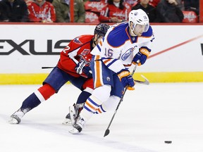 Oilers winger Teddy Purcell, seen here against the Capitals in January, calls the current eastern swing a statement trip. (USA TODAY SPORTS)
