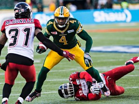 Slotback Adarius Bowman is one of a number of prominent Eskimos players elegible for free agency over the off-season. (Codie McLachlan, Edmonton Sun)